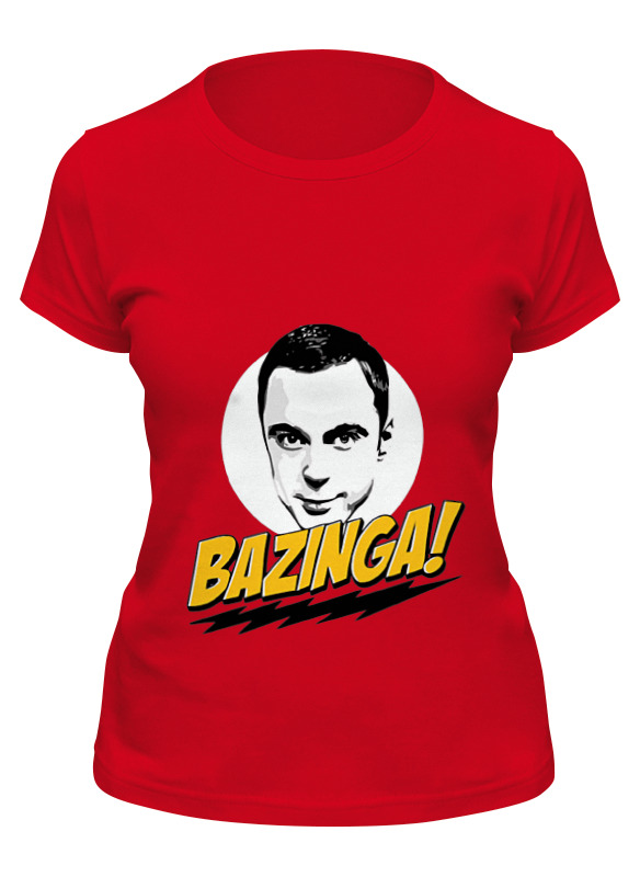 

Футболка женская Printio Bazinga! красная M, Красный, Bazinga!
