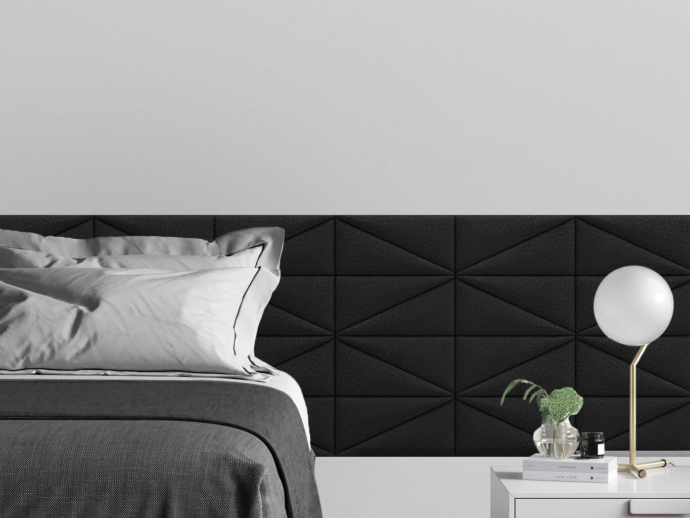 

Мягкое изголовье кровати Eco Leather Black 15х30PL см 2 шт., Черный