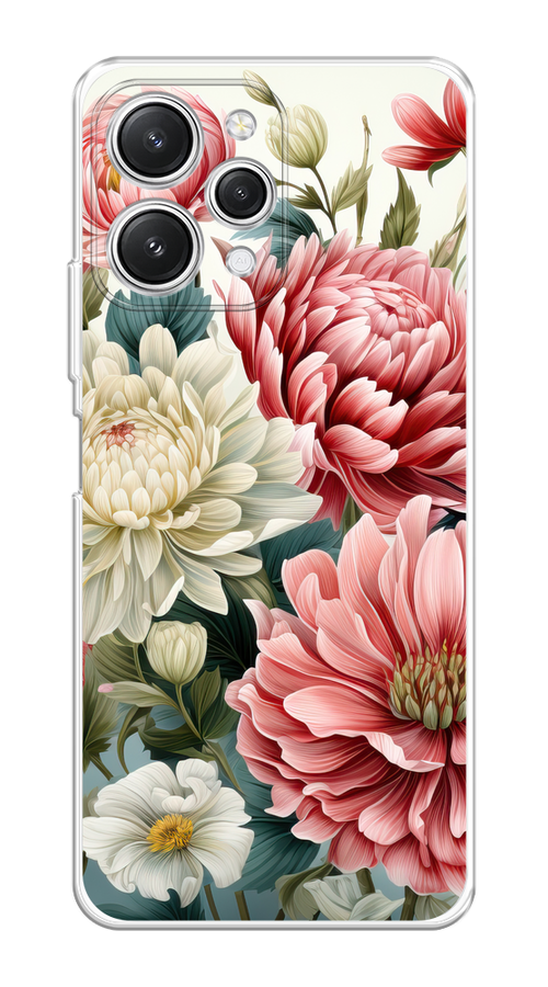 

Чехол на Xiaomi Redmi 12 "Садовые цветы рисунок", Розовый;зеленый;белый, 319250-1