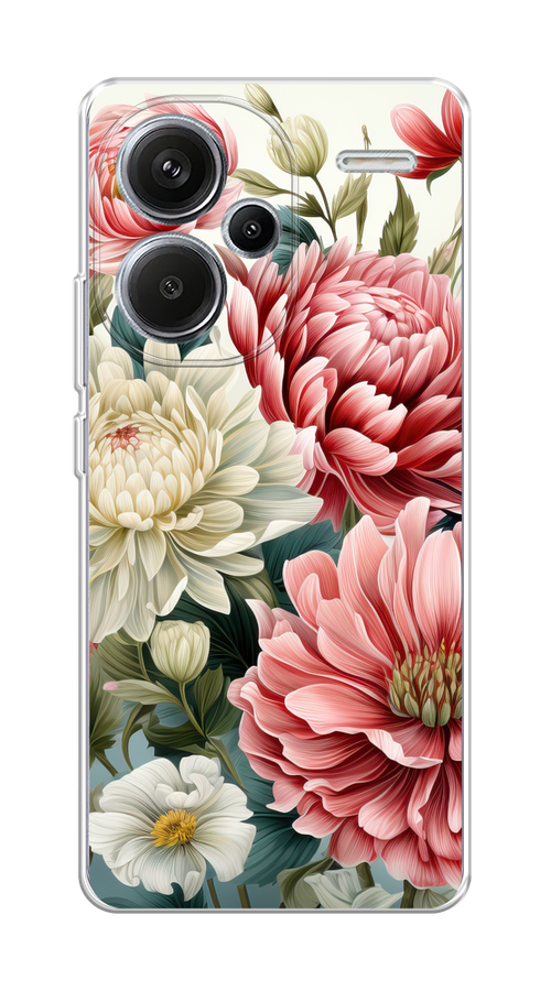 

Чехол на Xiaomi Redmi Note 13 Pro Plus "Садовые цветы рисунок", Розовый;зеленый;белый, 320250-1
