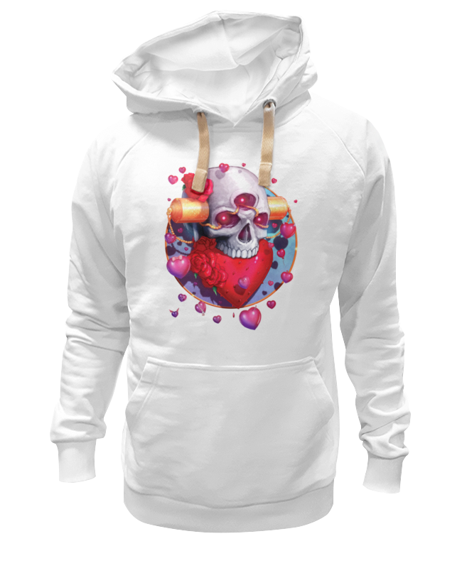 Худи унисекс Printio Heart skull белое S белый