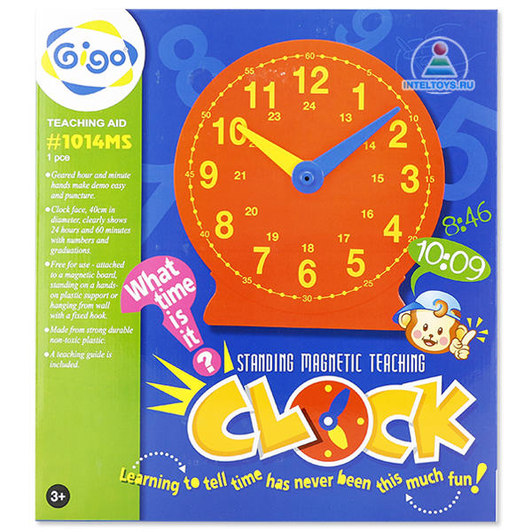 Большие часы Gigo для обучения детей времени, К-Г1014