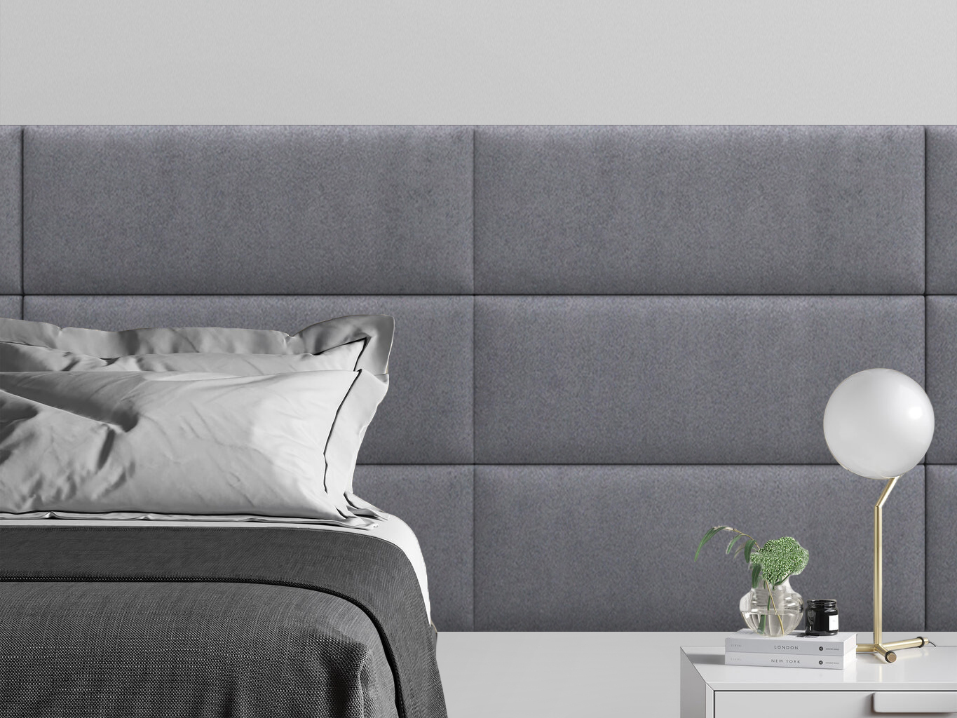 

Мягкое изголовье кровати Alcantara Gray 30х80 см 4 шт., Серый