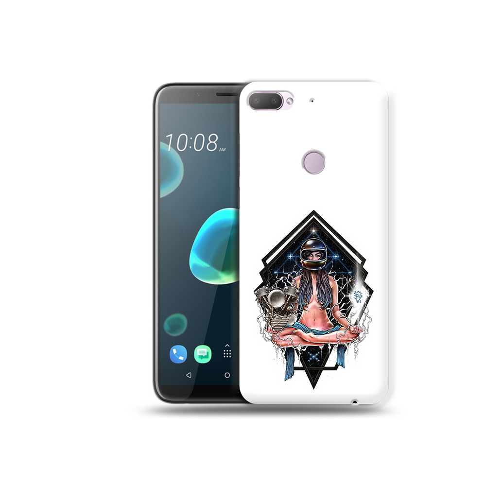 

Чехол MyPads Tocco для HTC Desire 12 Plus красивая девушка в шлеме, Прозрачный, Tocco