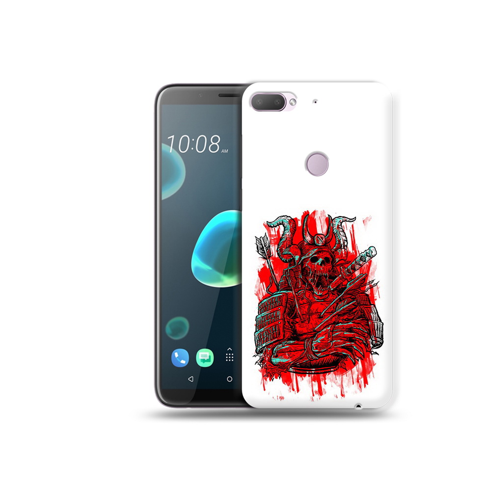 

Чехол MyPads Tocco для HTC Desire 12 Plus красный скелет воин, Прозрачный, Tocco