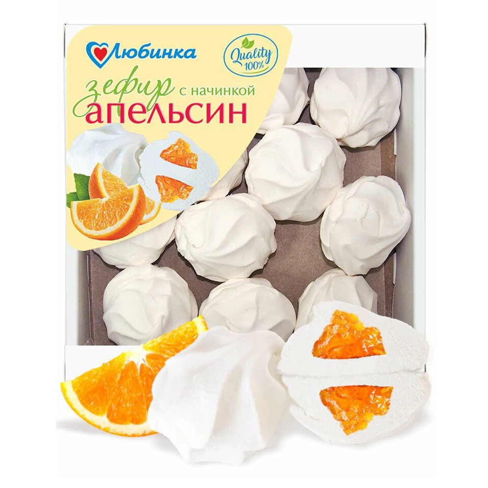 

Зефир Любинка с начинкой апельсин 500 г