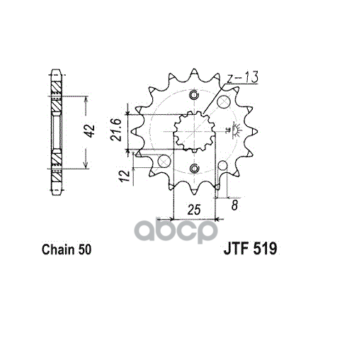 Звезда Мотоциклетная Jt Jtf519.17 JT Sprockets арт. JTF519.17