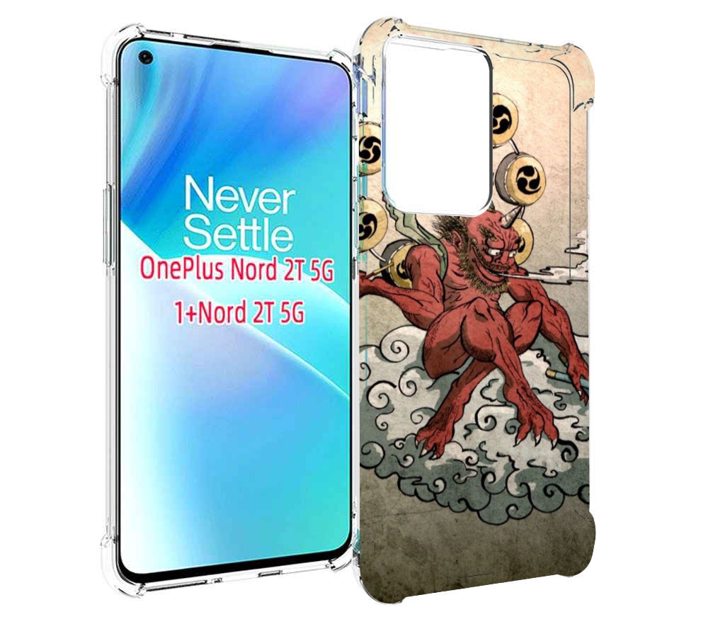 

Чехол MyPads красный чертик на облаке для OnePlus Nord 2T, Прозрачный, Tocco