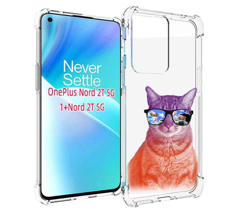 

Чехол MyPads крутой кот-2 для OnePlus Nord 2T, Прозрачный, Tocco