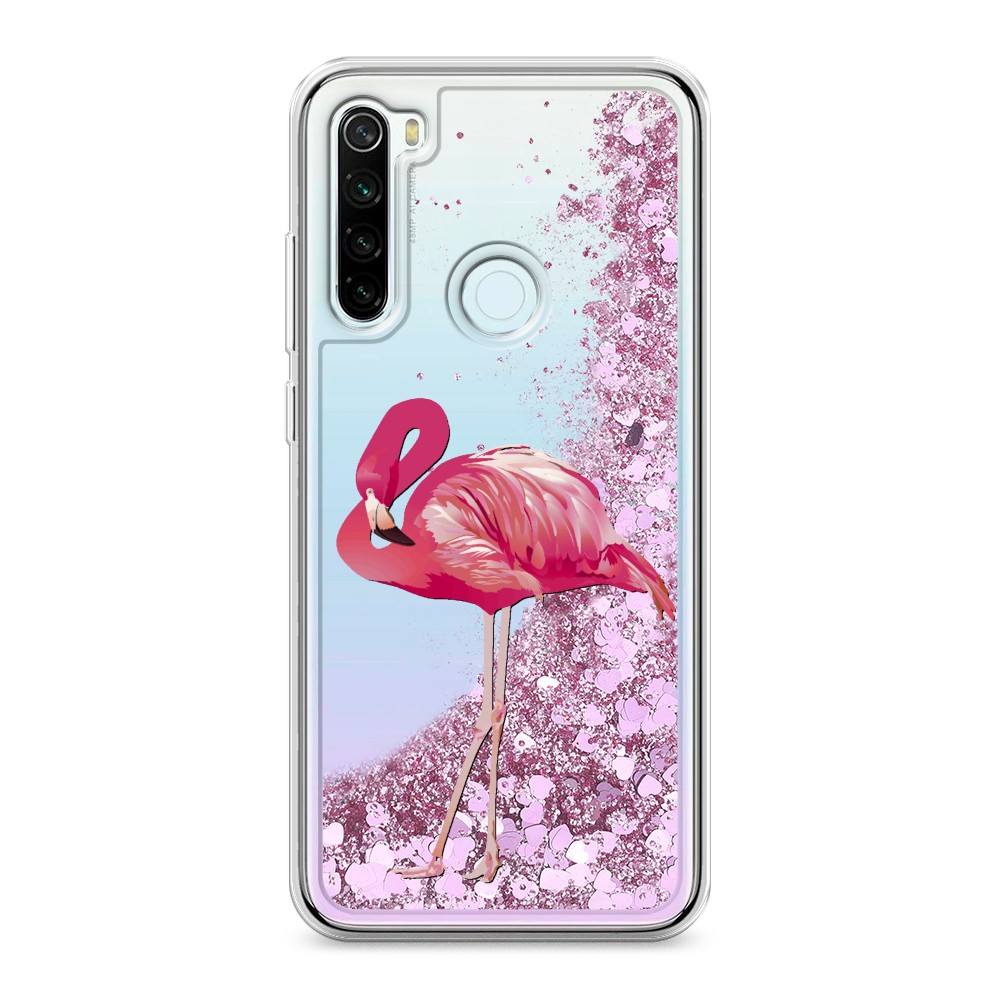 

Жидкий чехол с блестками "Застенчивый фламинго" на Xiaomi Redmi Note 8T