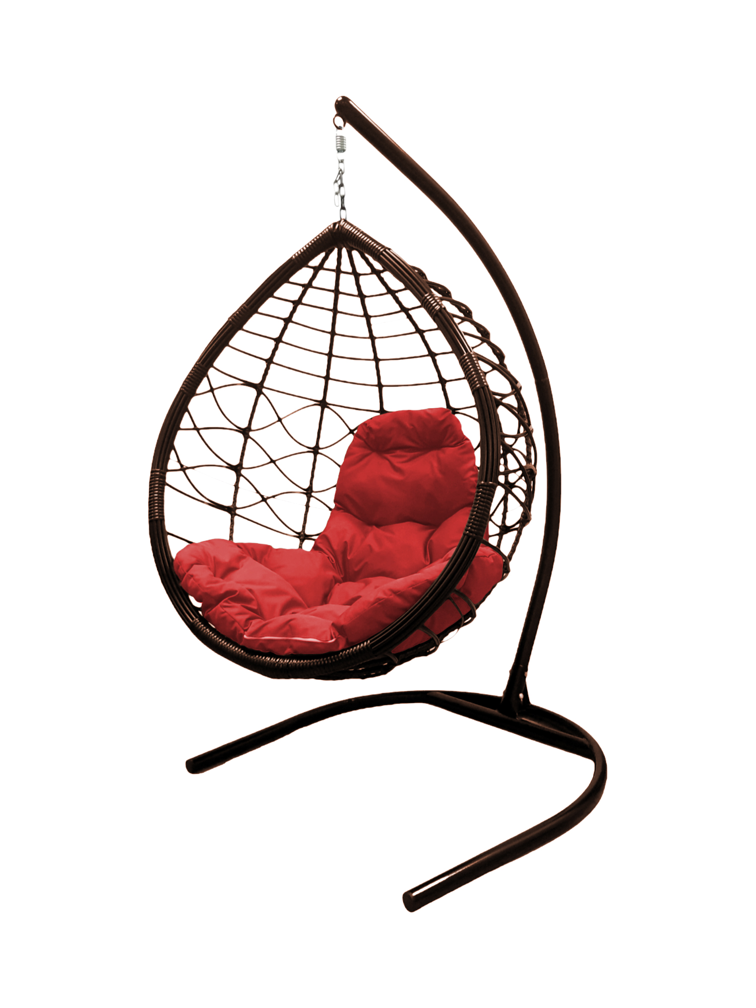 Подвесное кресло коричневый M-Group Капля Лори 11530206 красная подушка