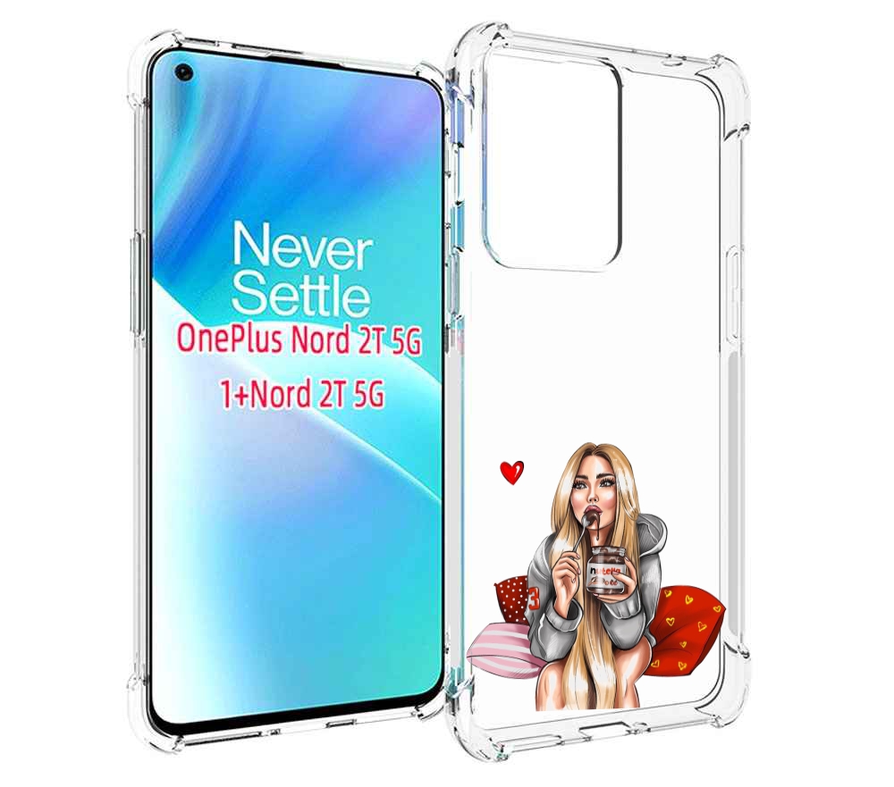 

Чехол MyPads любительница-нутеллы женский для OnePlus Nord 2T, Прозрачный, Tocco