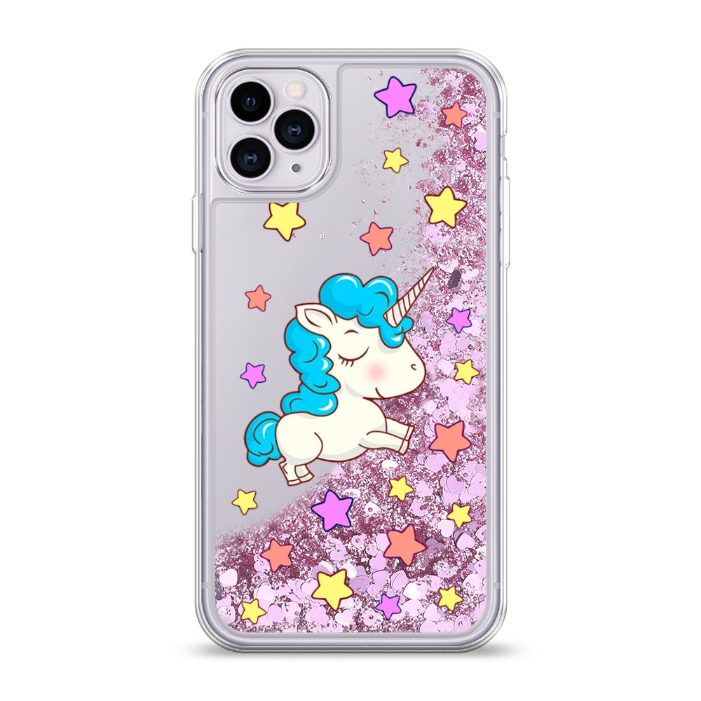

Жидкий чехол с блестками "Звездный единорог" на Apple iPhone 11 Pro, 12394-1