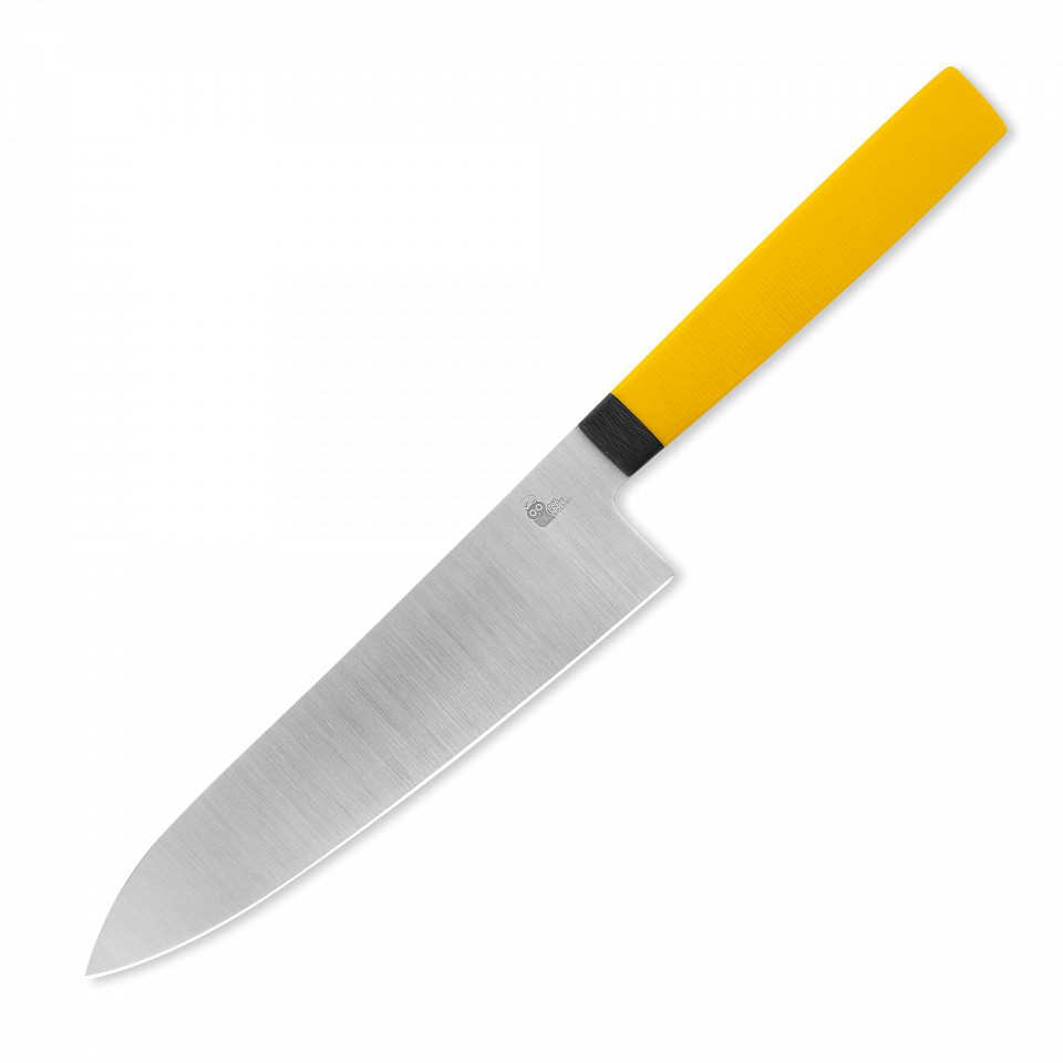 Нож поварской кухонный шеф CH160, OWL KNIFE, Yellow, 16 см, сталь N690