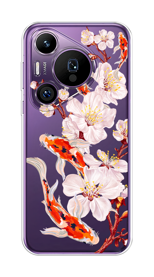 

Чехол на Huawei Pura 70 Pro/70 Pro Plus "Карпы и сакура", Оранжевый;розовый;бежевый;прозрачный, 6124150-1