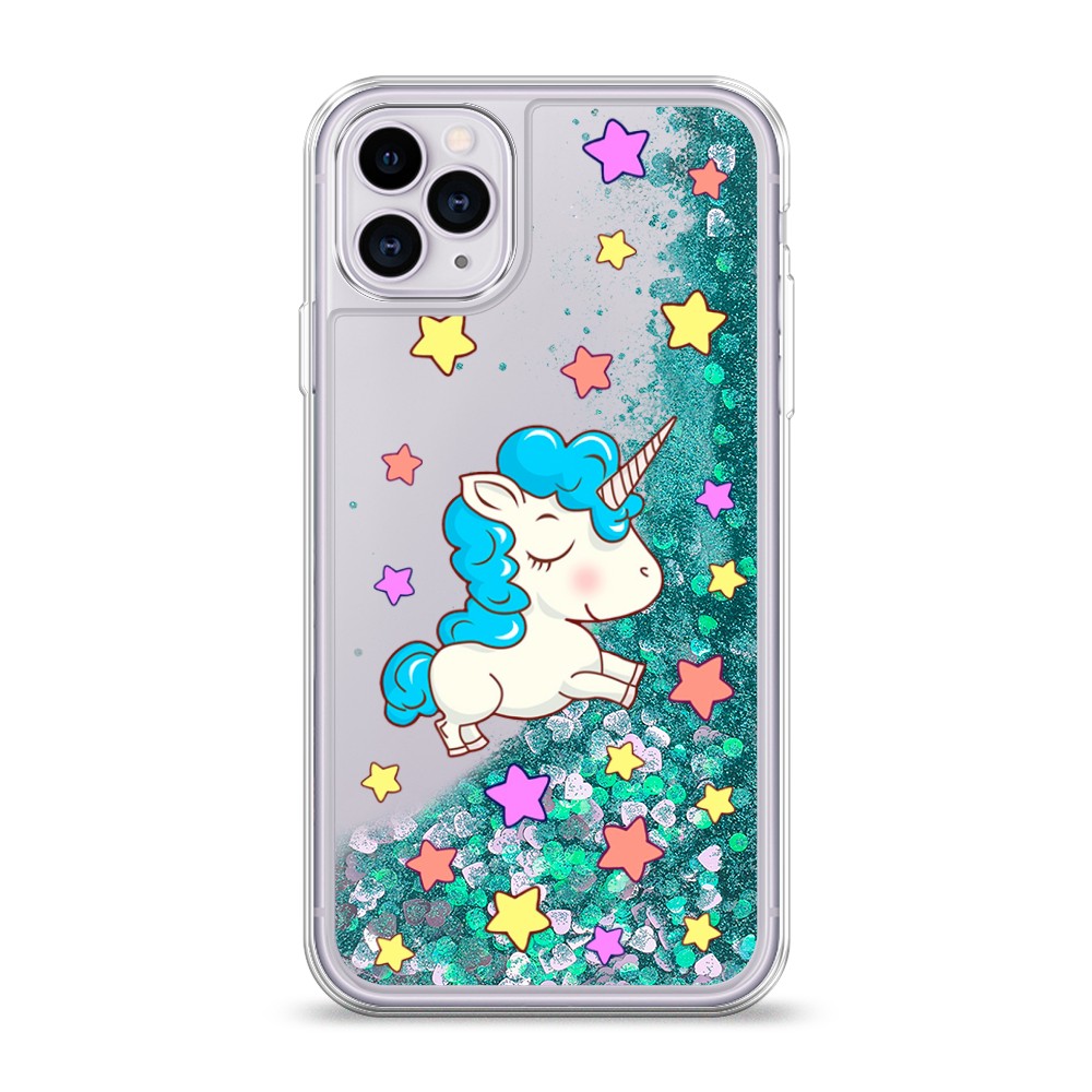 

Жидкий чехол с блестками "Звездный единорог" на Apple iPhone 11 Pro, 12395-1