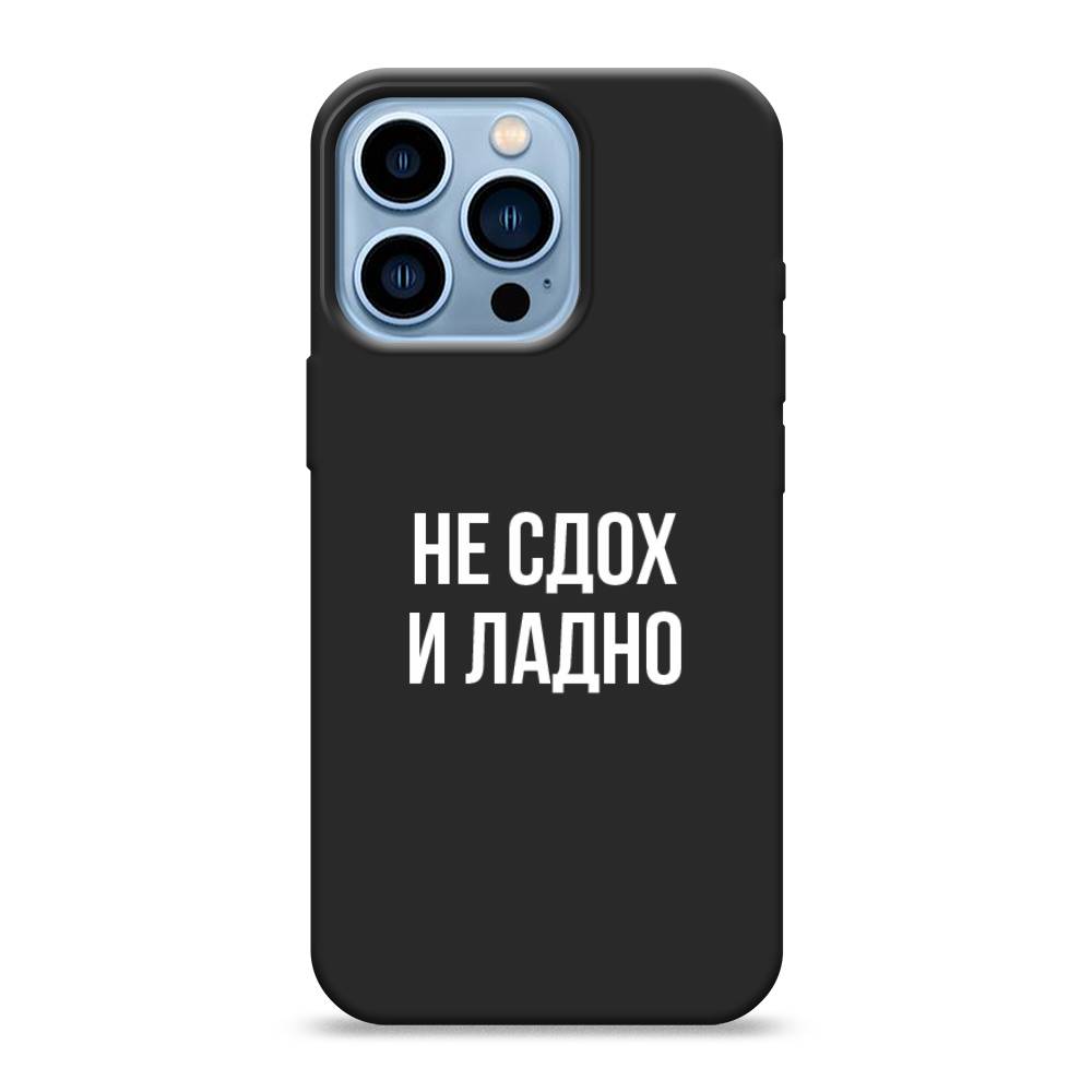 фото Матовый силиконовый чехол "не сдох и ладно" на apple iphone 13 pro awog