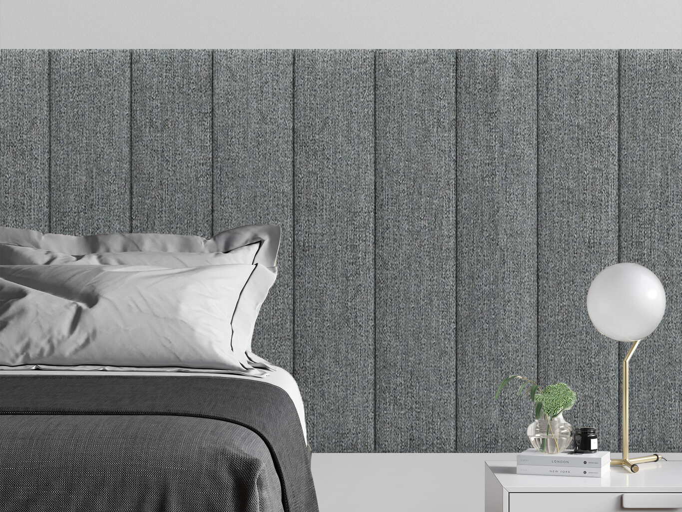 

Мягкое изголовье кровати Cotton Moondust Grey 20х100 см 1 шт., Серый