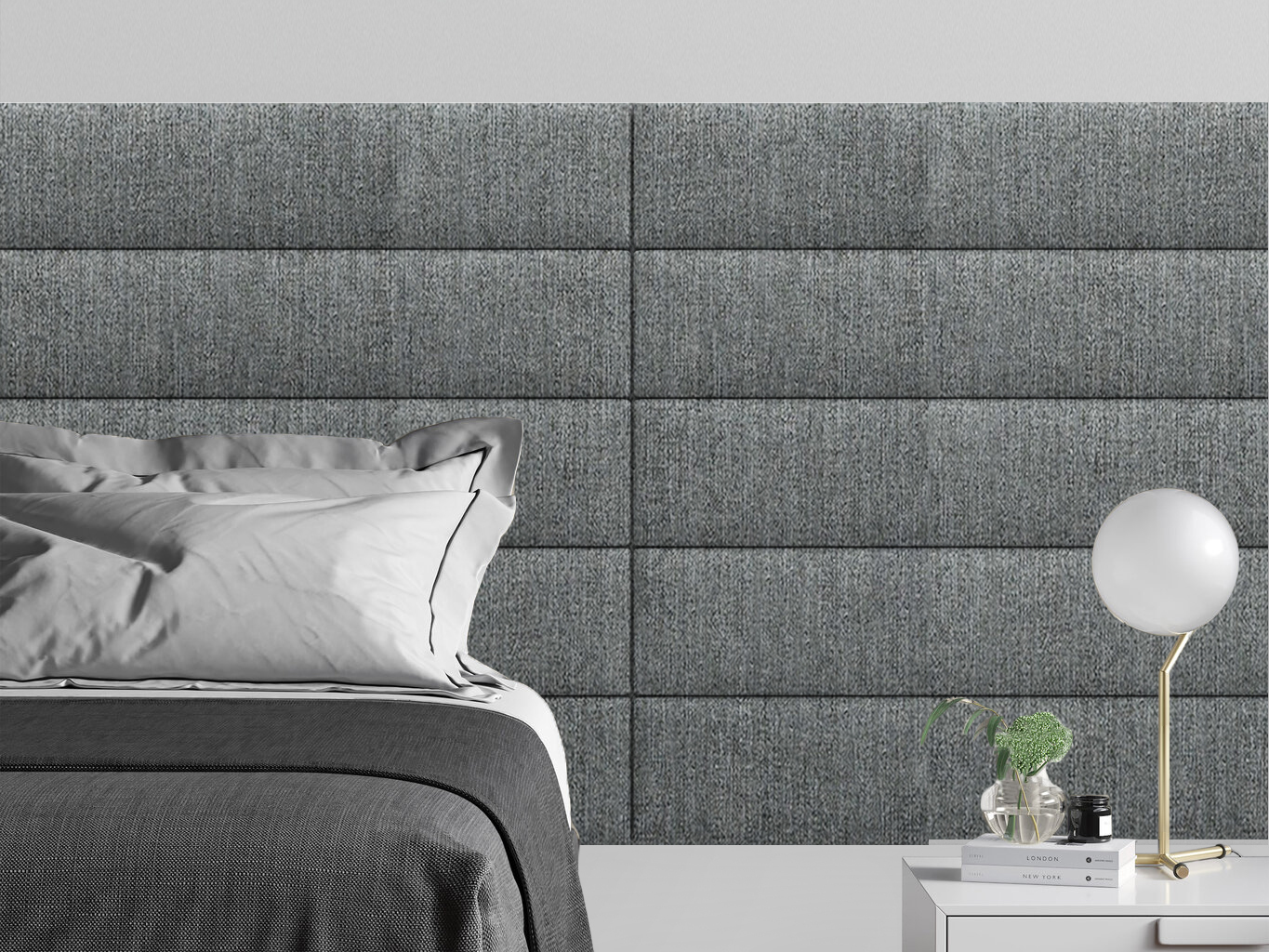 

Мягкое изголовье кровати Cotton Moondust Grey 20х180 см 1 шт., Серый
