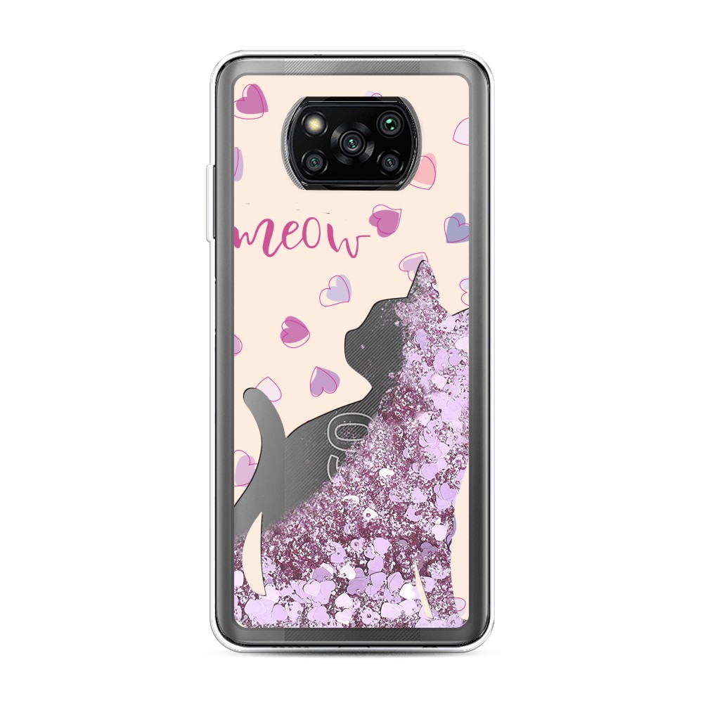 

Жидкий чехол с блестками "Прозрачный кот" на Xiaomi Poco X3 Pro, 310694-1