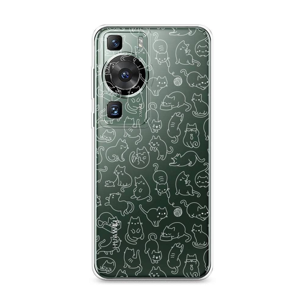 

Силиконовый чехол "Шкодливые котики" на Huawei P60, Прозрачный;белый