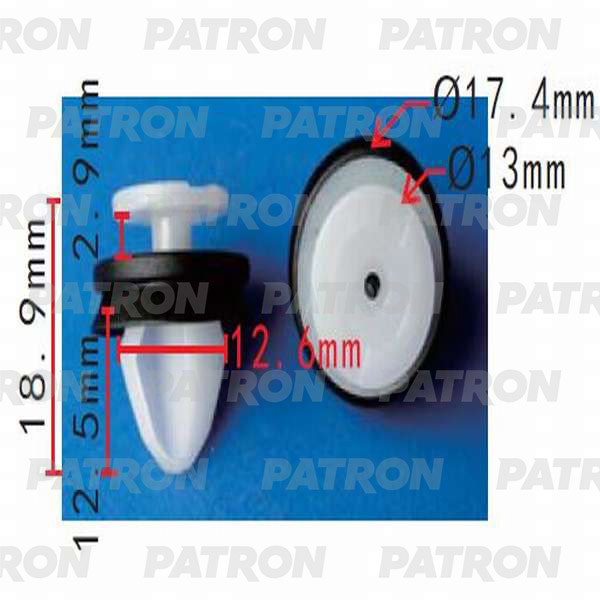 

Клипса пластмассовая PATRON p370272a, Клипса пластмассовая PATRON p370272a PATRON p370272a