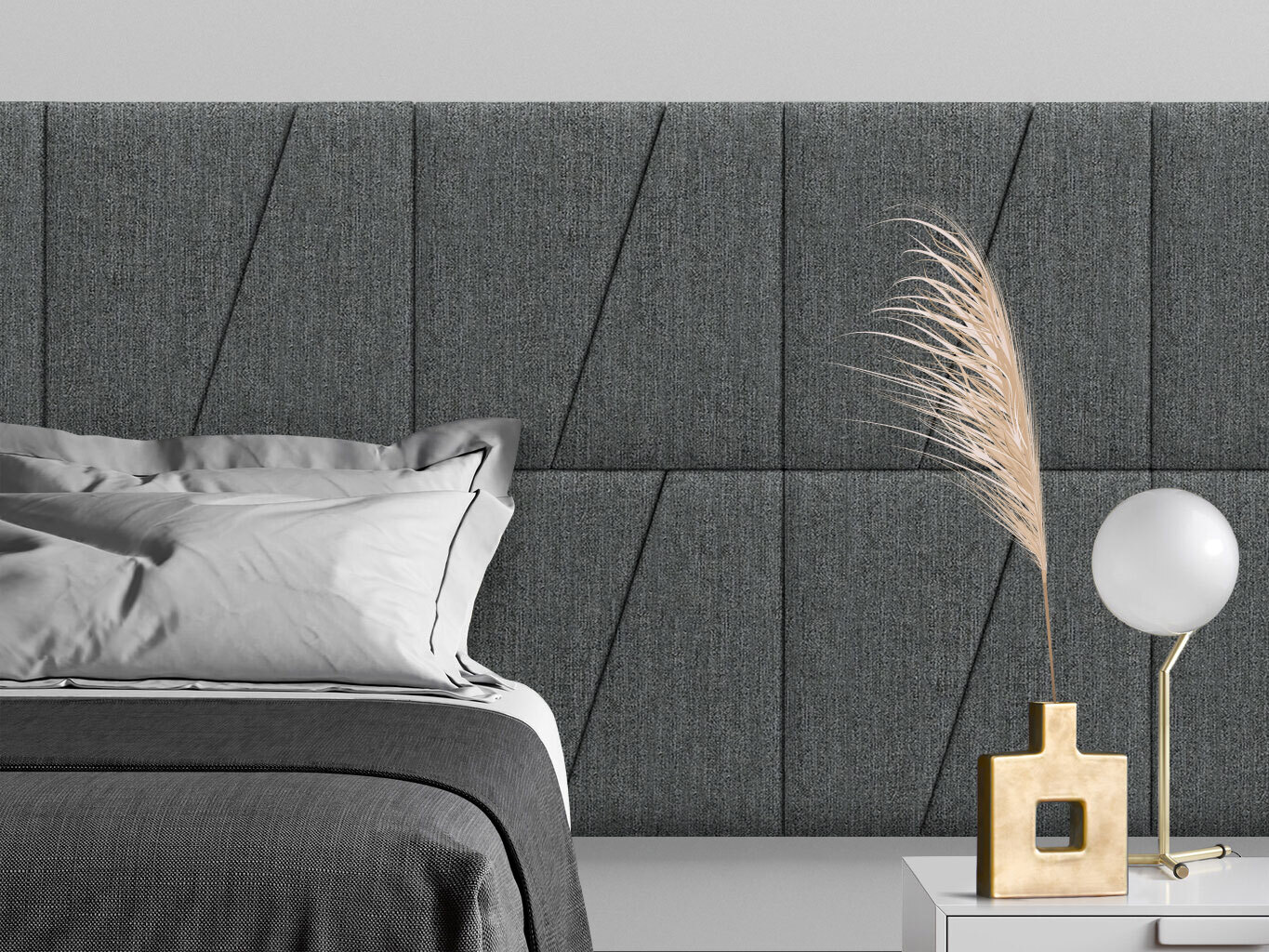 

Мягкое изголовье кровати Cotton Moondust Grey 50х50DP см 2 шт., Серый