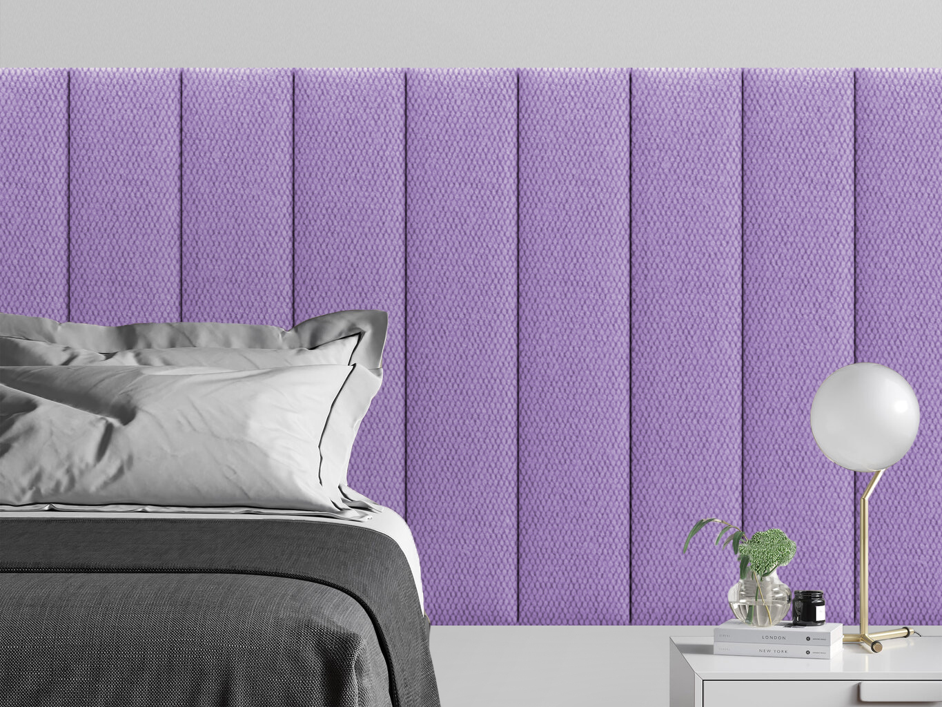 фото Мягкое изголовье кровати cabrio violet 20х100 см 1 шт. tartilla