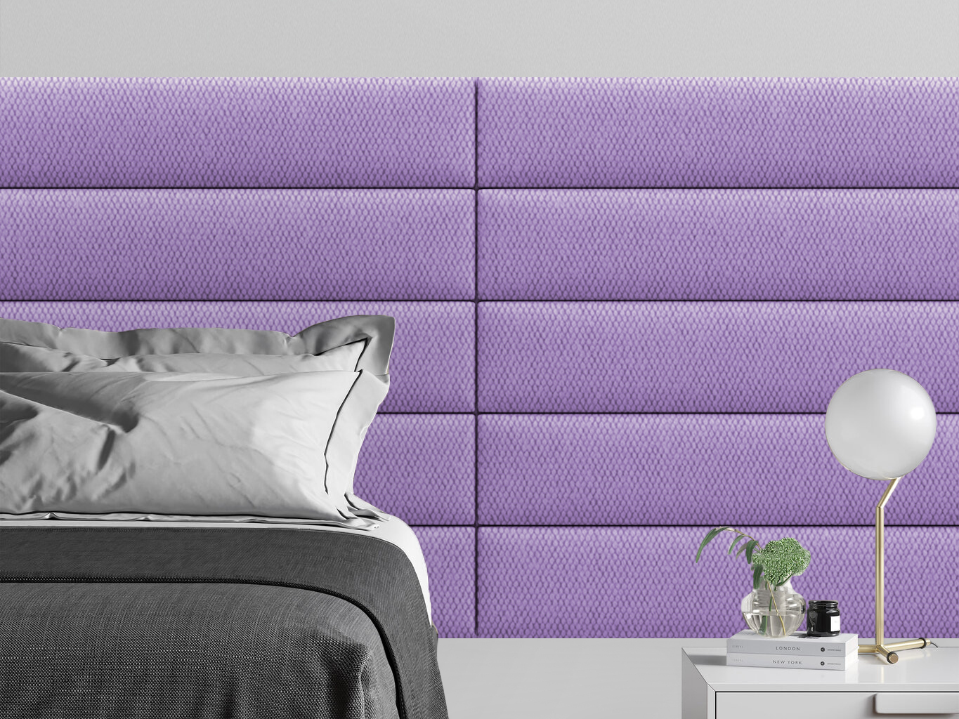 фото Мягкое изголовье кровати cabrio violet 20х180 см 1 шт. tartilla