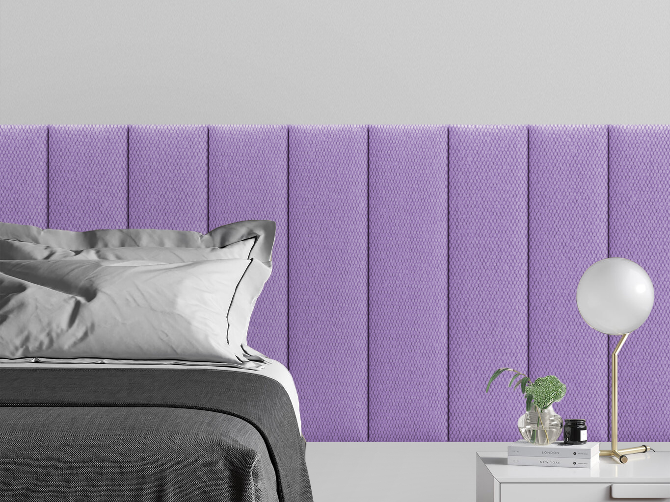 фото Мягкое изголовье кровати cabrio violet 20х80 см 4 шт. tartilla