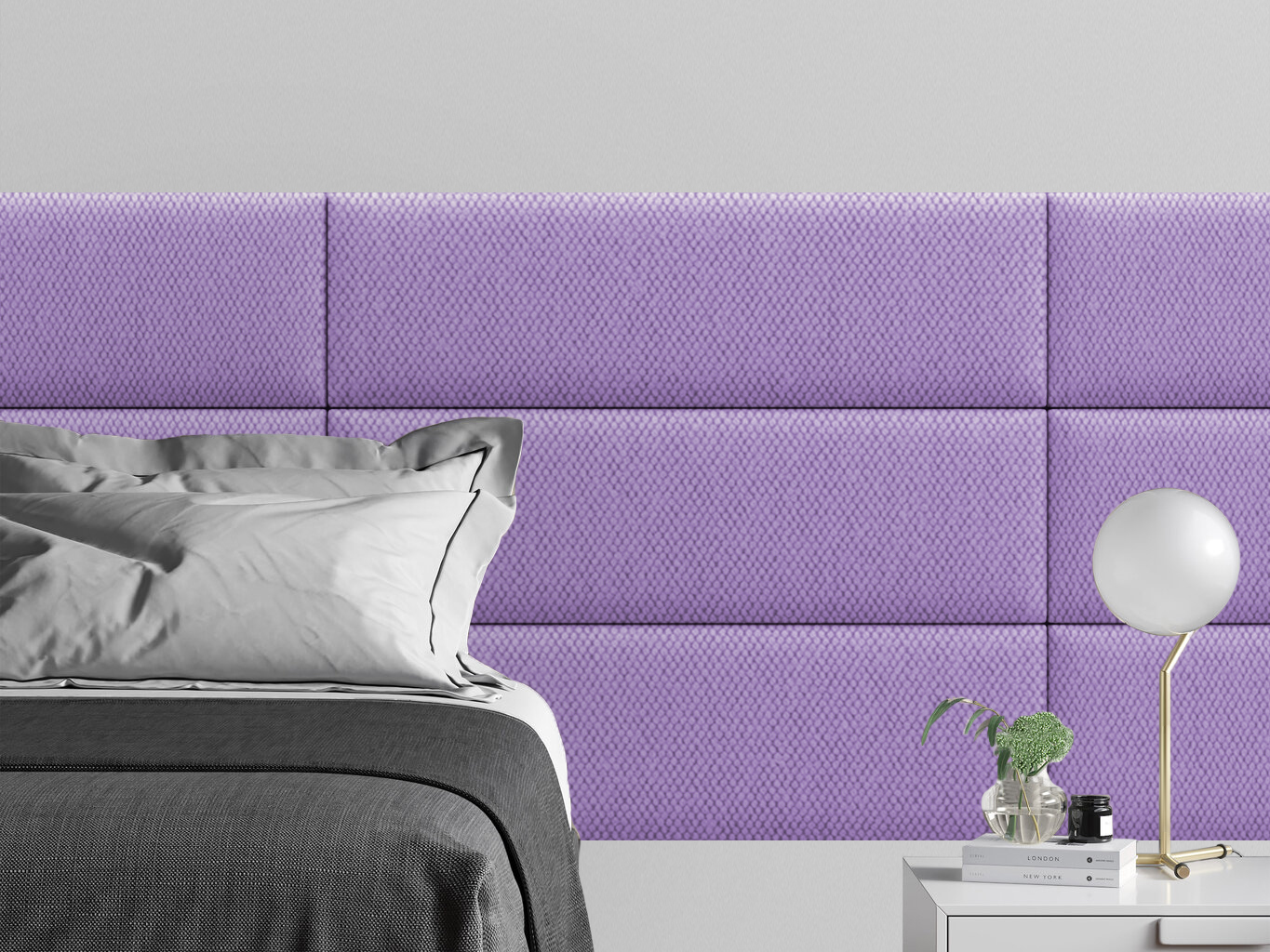 фото Мягкое изголовье кровати cabrio violet 30х100 см 4 шт. tartilla