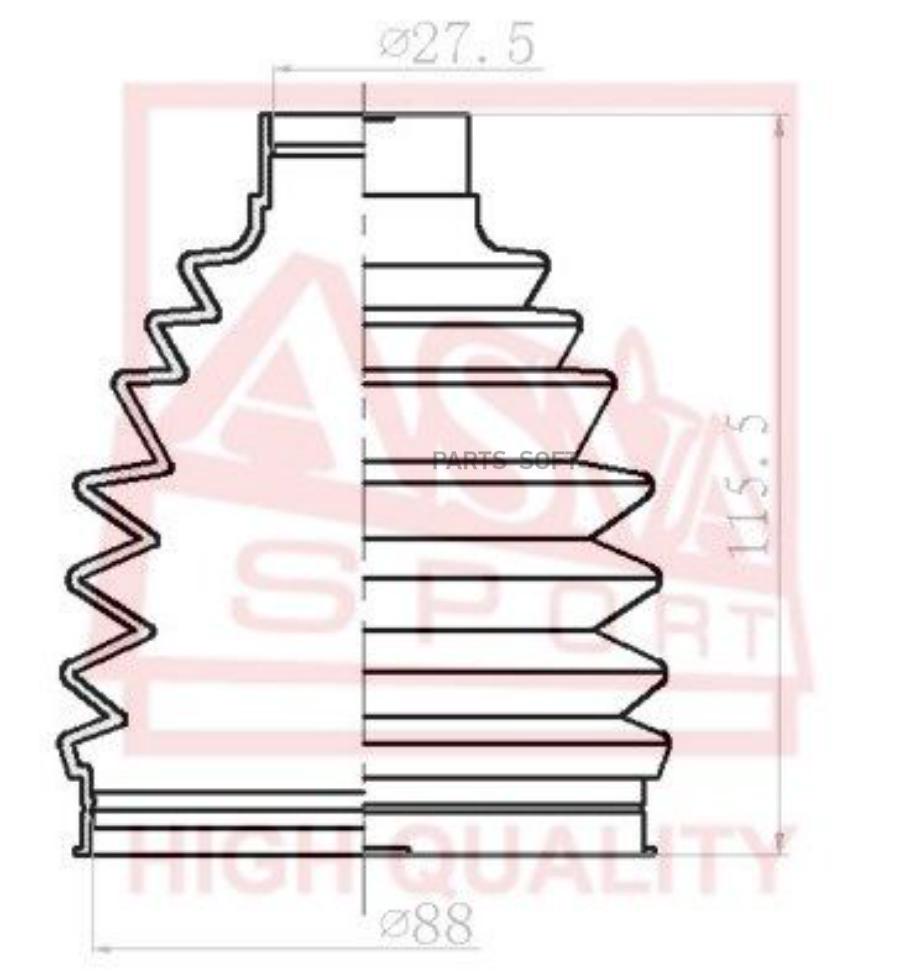 

Пыльник Шрус (Комплект Без Смазки) 29x88x104 Mitsubishi L200 Iv (2005- ) ASVA арт. ASBT-KB