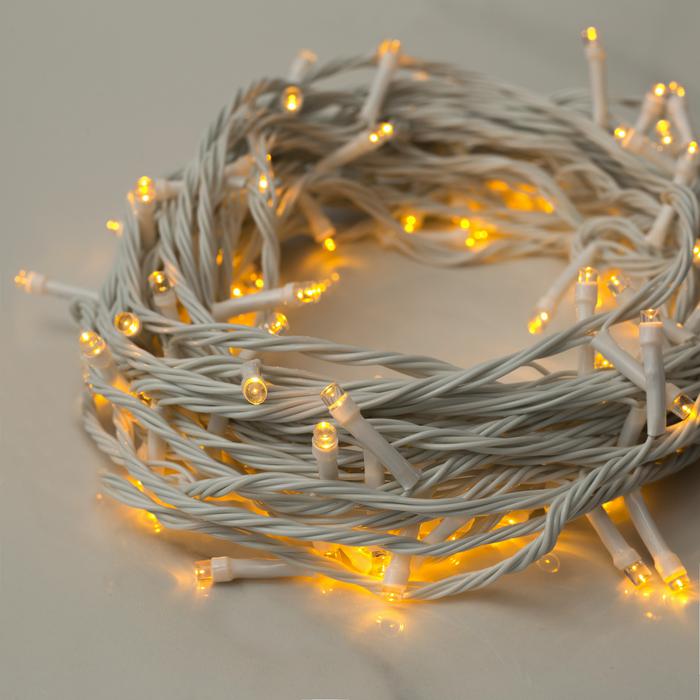 

Luazon Lighting Нить, 10 м, LED-100-220V, 8 режимов, нить белая, свечение желтое