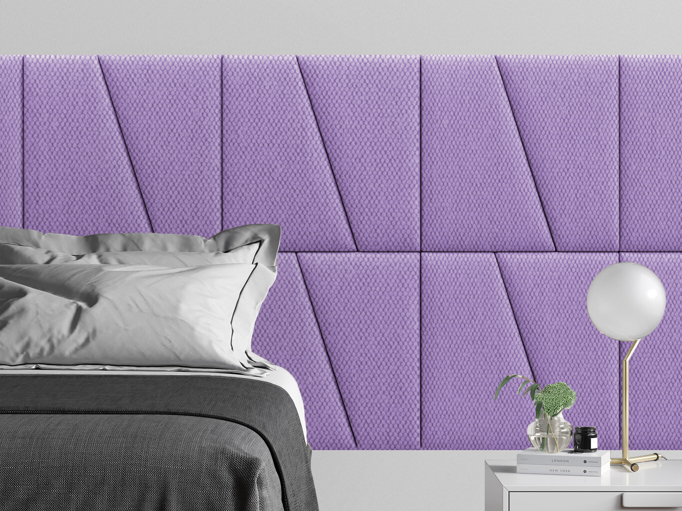 

Мягкое изголовье кровати Cabrio Violet 50х50DL см 2 шт., Фиолетовый