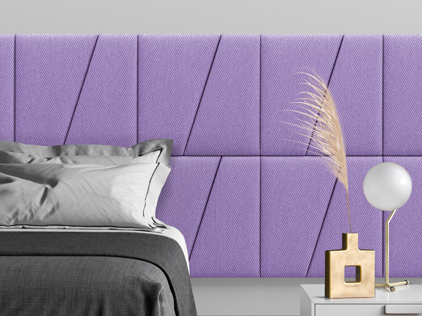 

Мягкое изголовье кровати Cabrio Violet 50х50DP см 2 шт., Фиолетовый