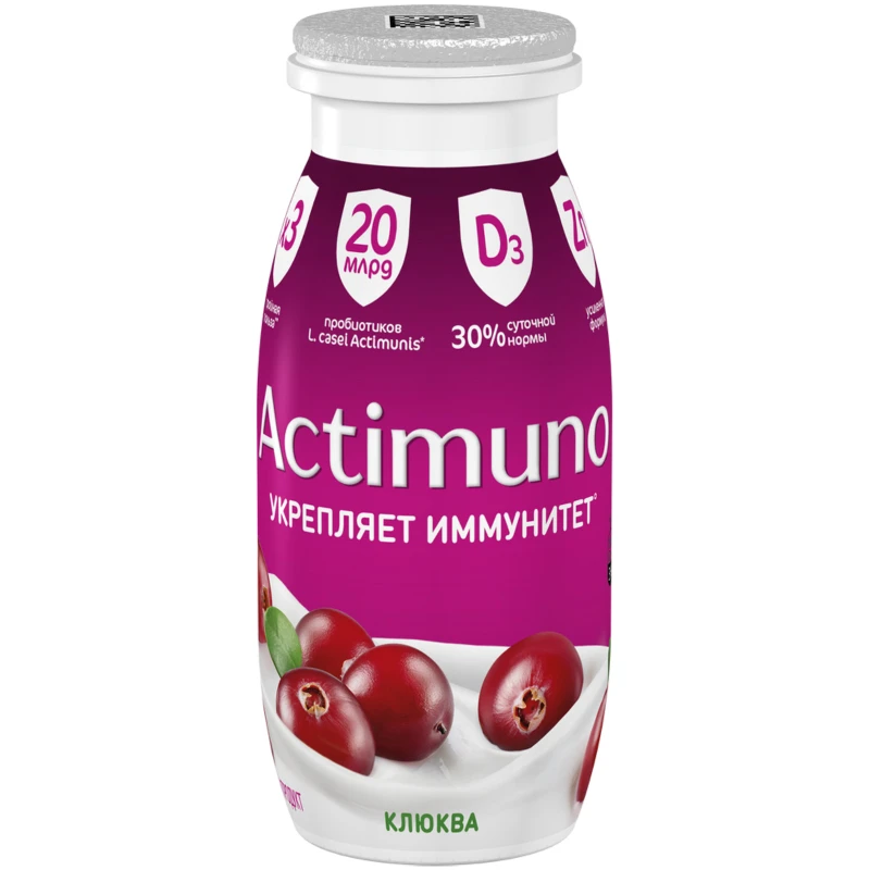 Кисломолочный напиток Actimuno клюква 1,5% БЗМЖ 95 г