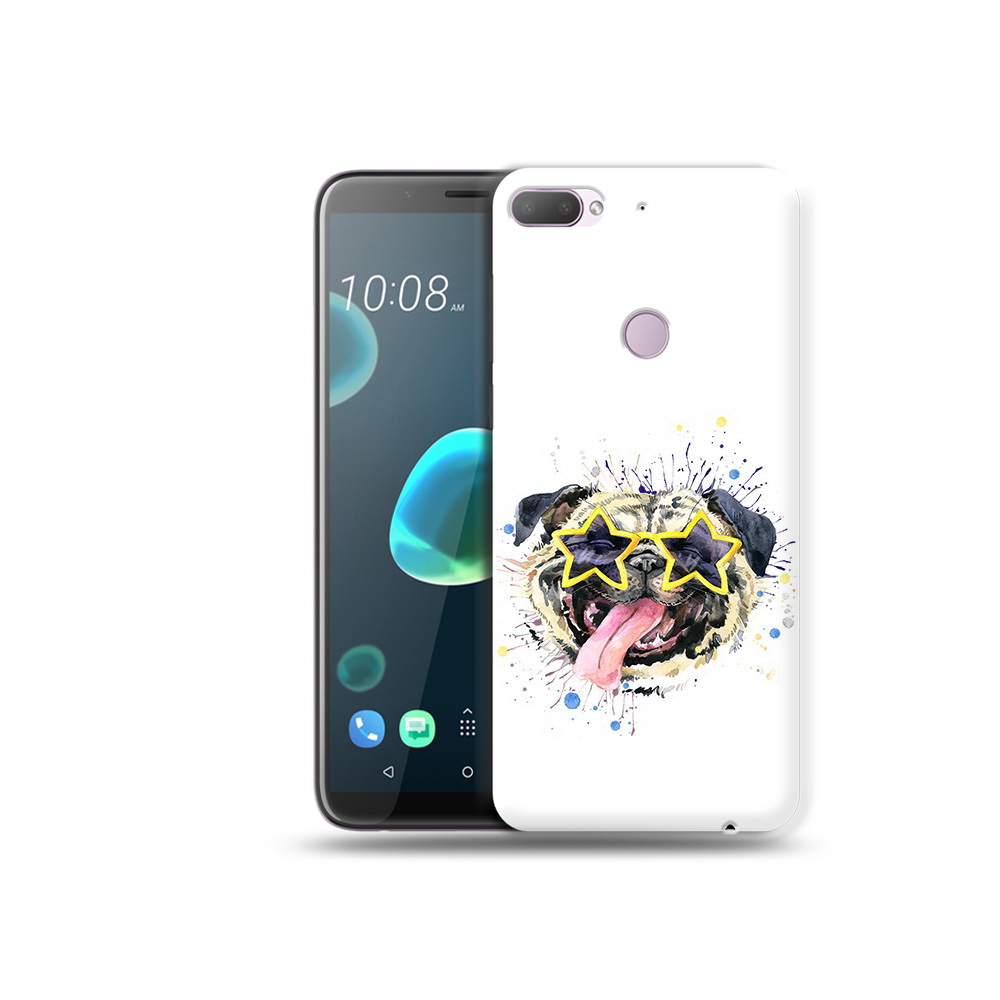 

Чехол MyPads Tocco для HTC Desire 12 Plus мопс боксер, Прозрачный, Tocco