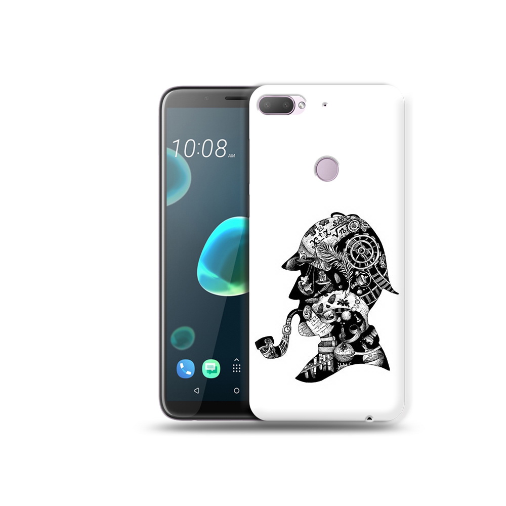 

Чехол MyPads Tocco для HTC Desire 12 Plus мужчина с трубкой абстракция, Прозрачный, Tocco