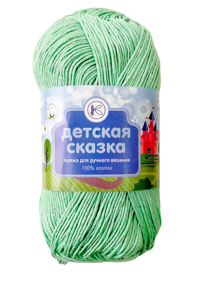 

Пряжа ПНК Кирова Детская сказка, 100 г, 250 м, №2102 мятный, 1 шт, Зеленый
