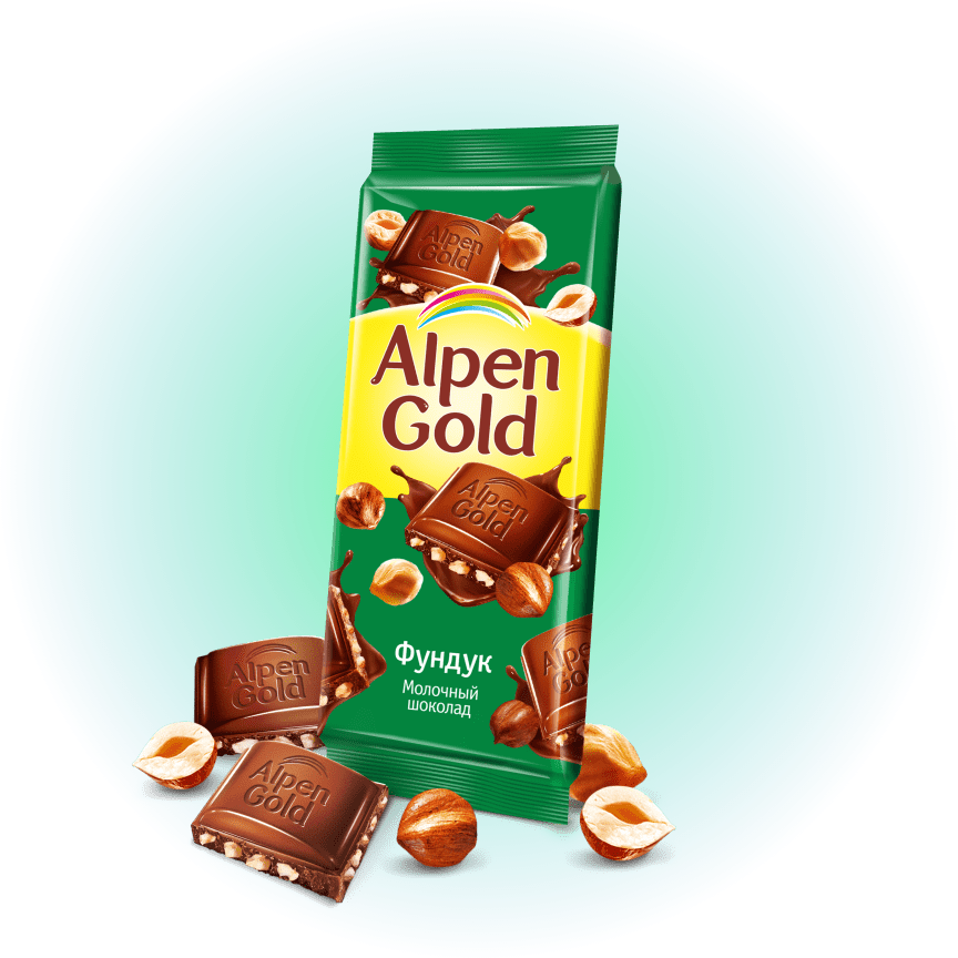 фото Плитка alpen gold молочная с фундуком 90 г