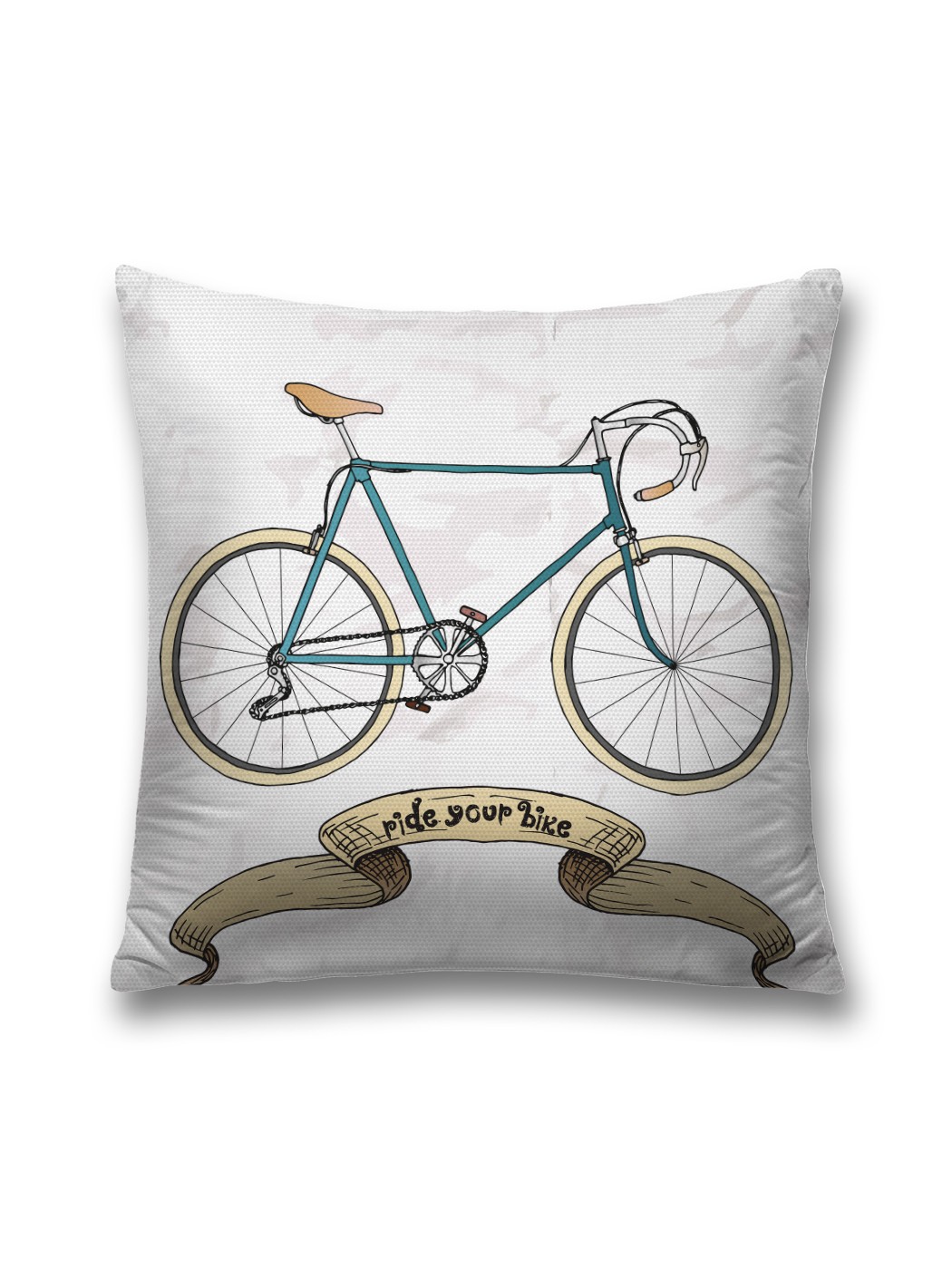 фото Наволочка декоративная joyarty "винтажный велосипед" на молнии, 45x45 см