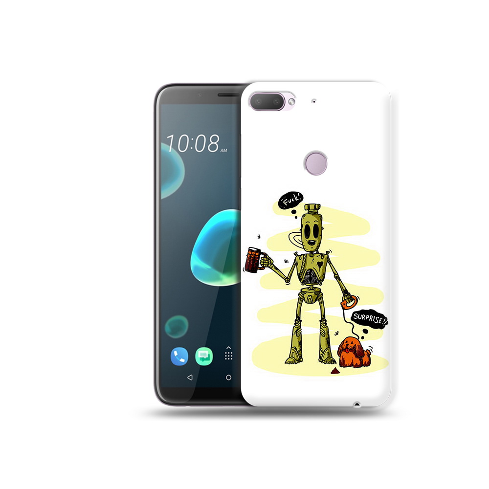 

Чехол MyPads Tocco для HTC Desire 12 Plus прикольный робот, Прозрачный, Tocco