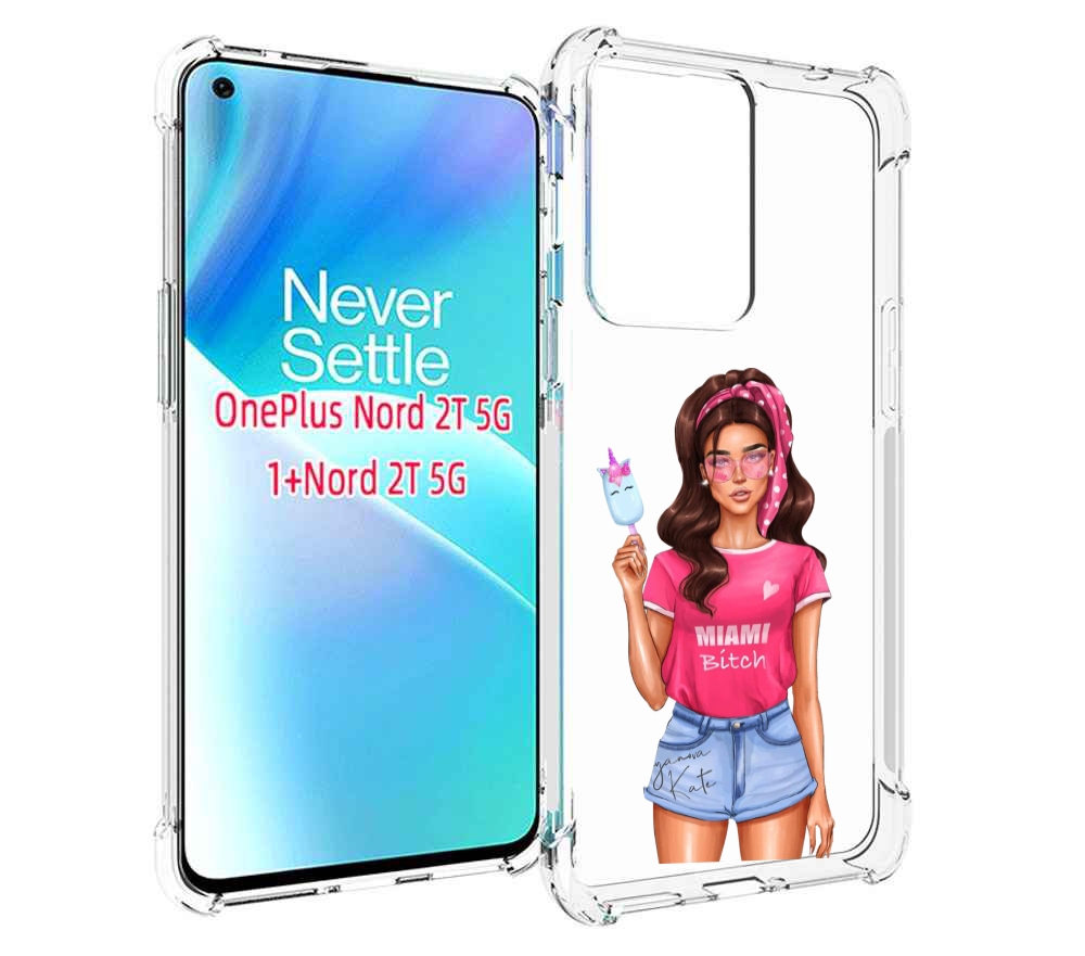 

Чехол MyPads майами-битч женский для OnePlus Nord 2T, Прозрачный, Tocco