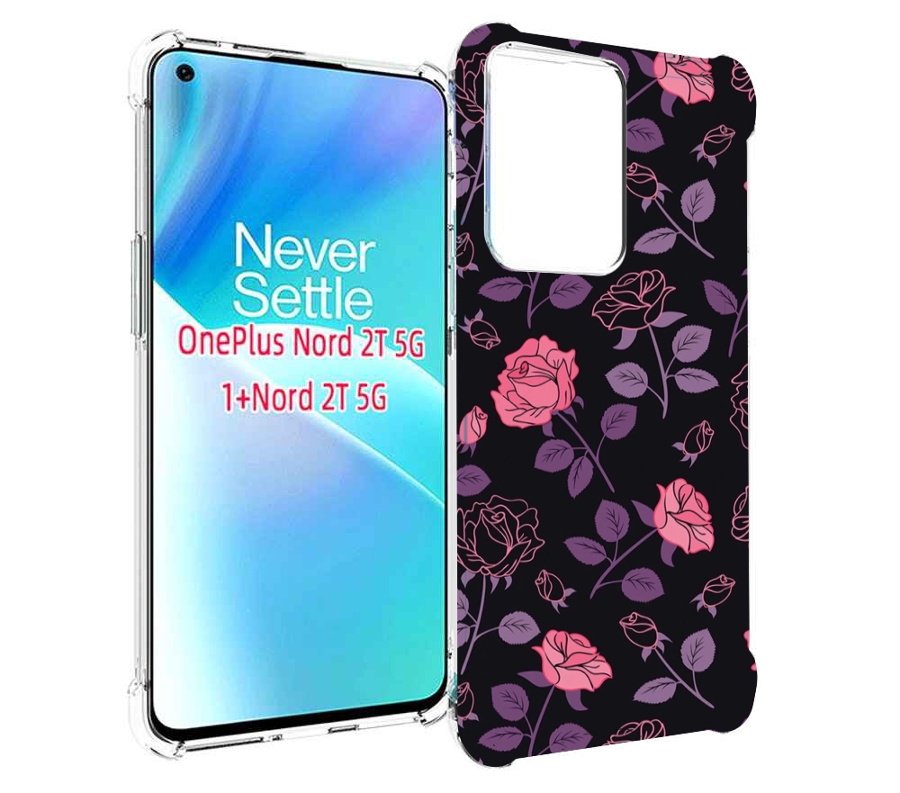 

Чехол MyPads маленькие розочки на черном фоне женский для OnePlus Nord 2T, Прозрачный, Tocco
