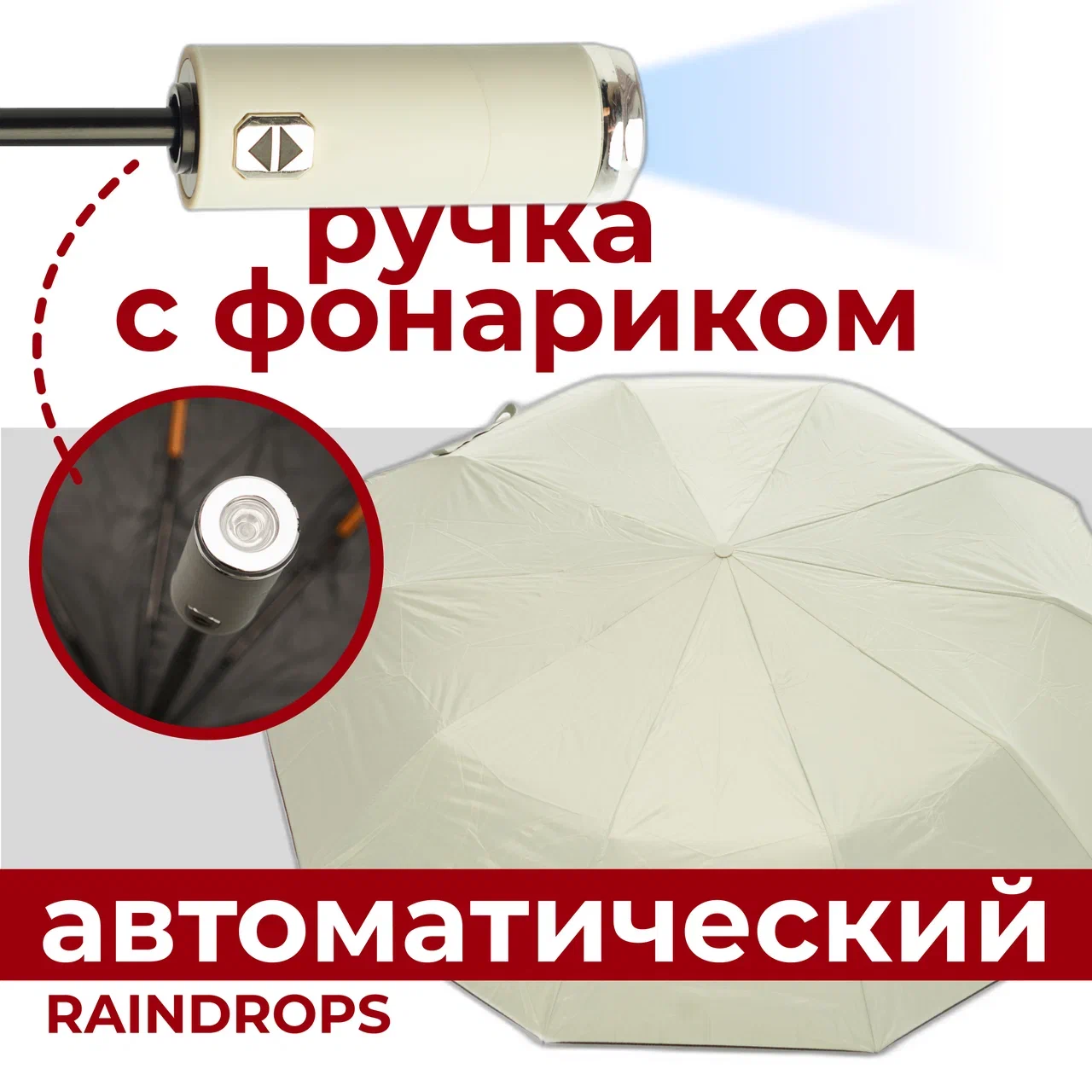 Зонт женский Raindrops RDH05733151 белый