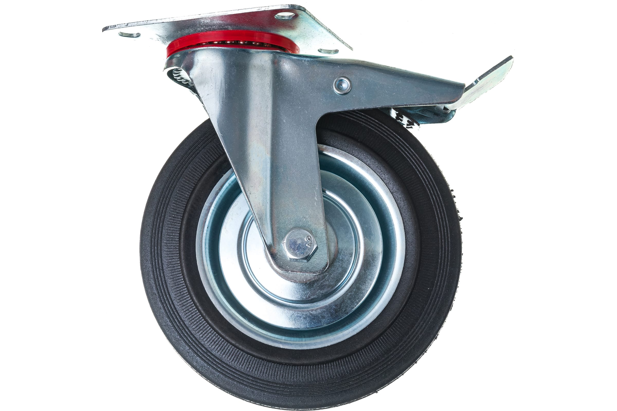 MFK-TORG Колесо промышлен поворот 200мм с тормоз SCB80 4003200 колесо серая мягкая резина неповоротное sus 304 50 мм mfk torg 3052050нерж