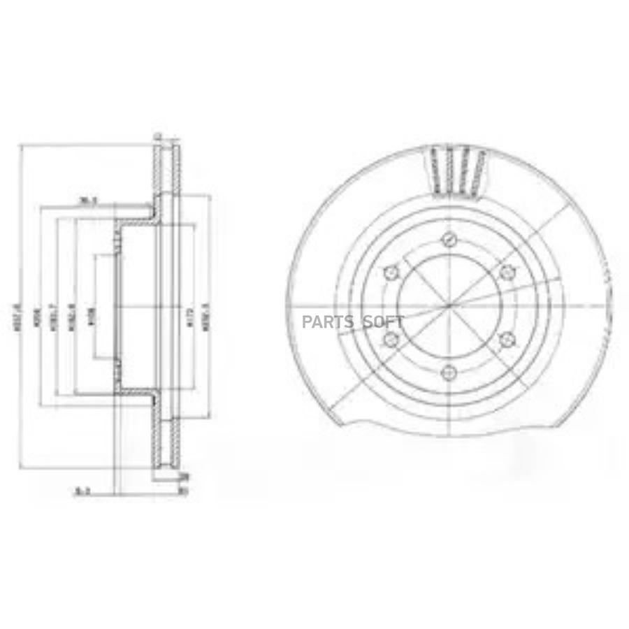 

Тормозной диск DELPHI комплект 1 шт. BG4052