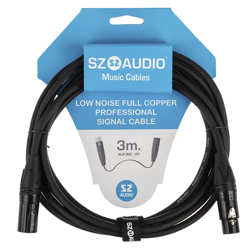 

Кабель микрофонный SZ-Audio XLR (M) - XLR (F) 3m, Черный, 46346