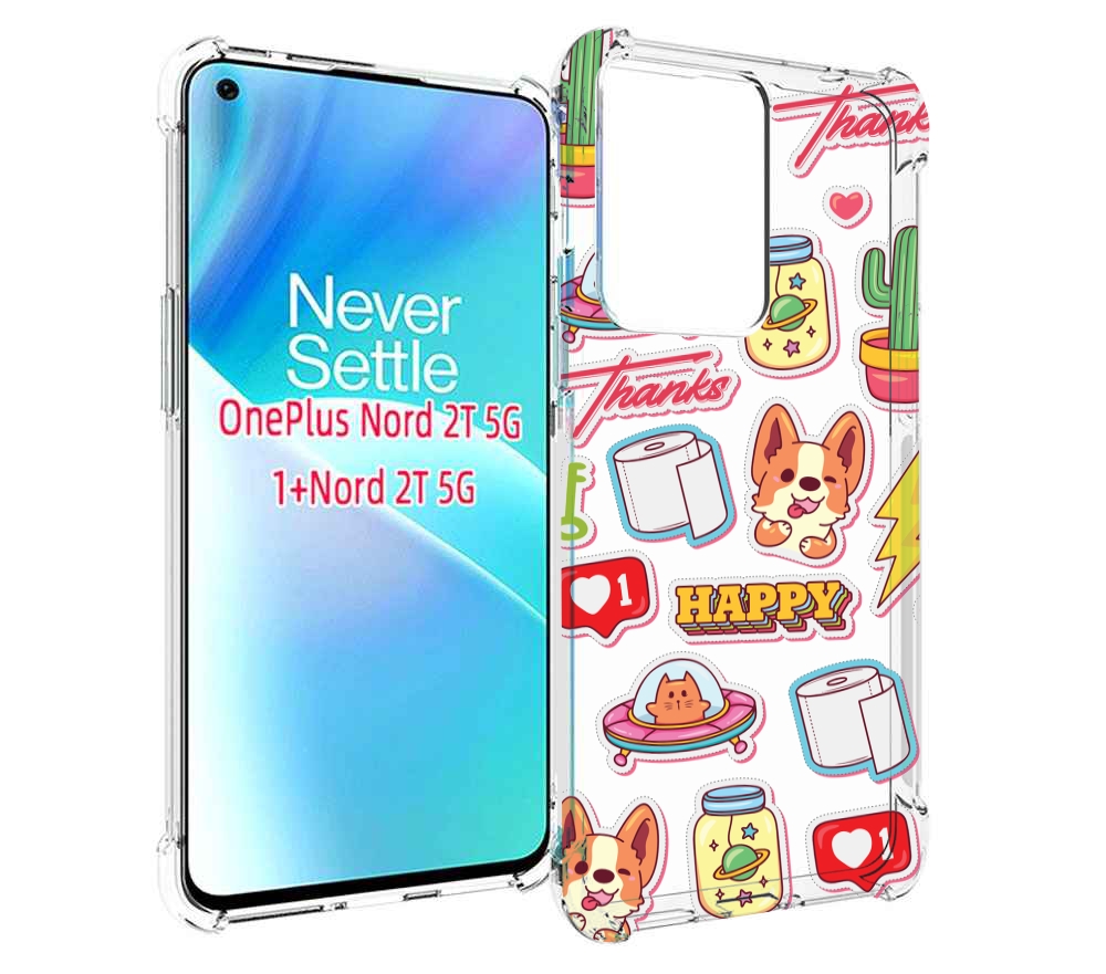 

Чехол MyPads милые-стикеры-корги для OnePlus Nord 2T, Прозрачный, Tocco