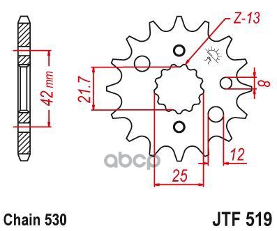 Звезда Мотоциклетная Jt Jtf519.16 JT Sprockets арт. JTF519.16